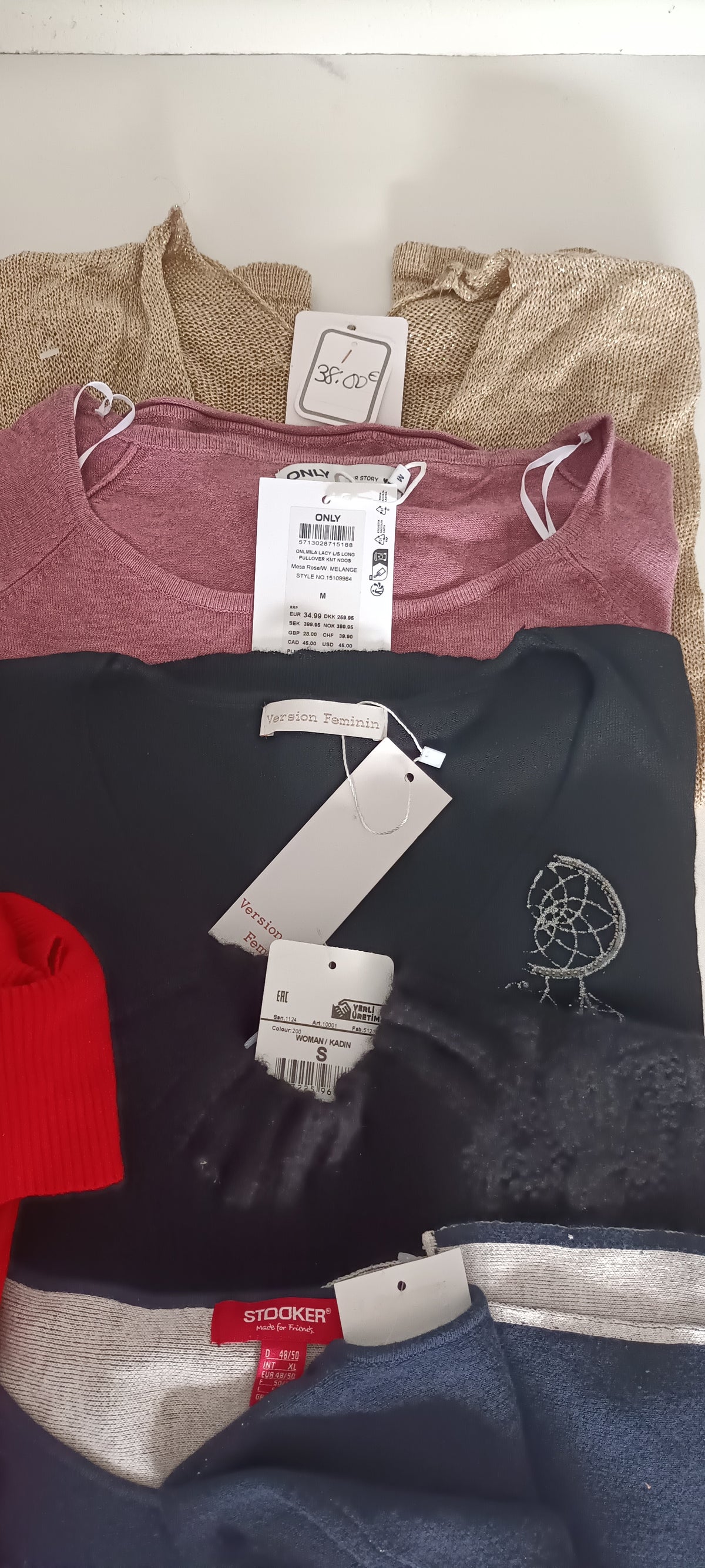 Mini-Lotto Stock Maglioni di Marca Uomo e Donna - Blocco G7-G10-G11 (61 Pezzi Tutto Incluso)