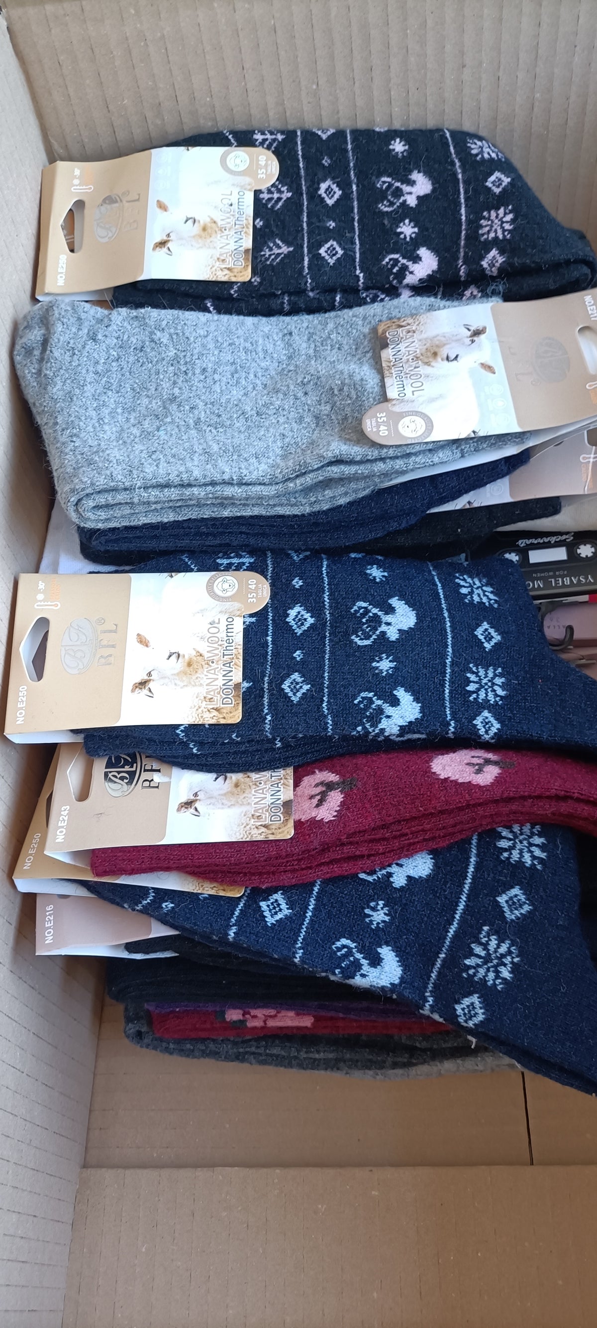 Lotto Calzetteria Mista Uomo/Donna Brand Assortiti - Scatola G23 (196 pz) - SPEDIZIONE GRATUITA